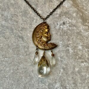 Moon Goddess Neckless — with Crystal Drops